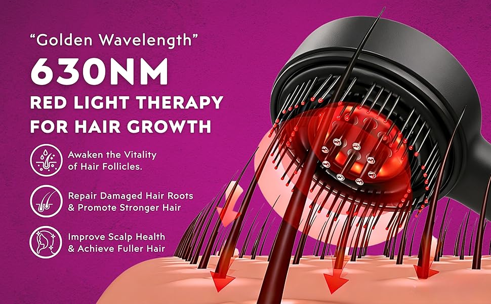 hair scalp with red light for hair gwowth 