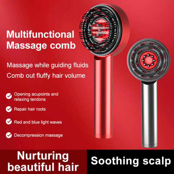 Hair Scalp Brush Massager with Red Light for hair growth