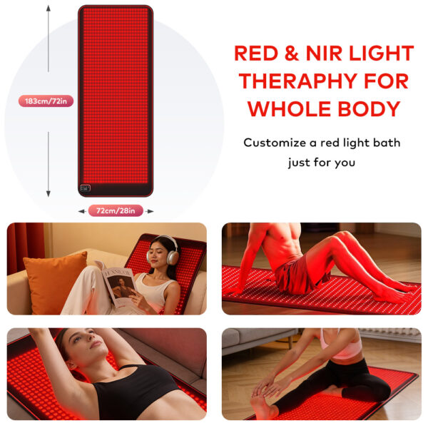 4 in1 Red Light Therapy Mat Infrared Therapy Pad for Whole Body