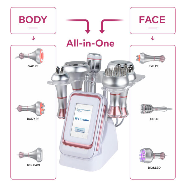 6 IN 1 80K Ultrasonic Cavitation Skin Tightening Machine Anti Cellulite